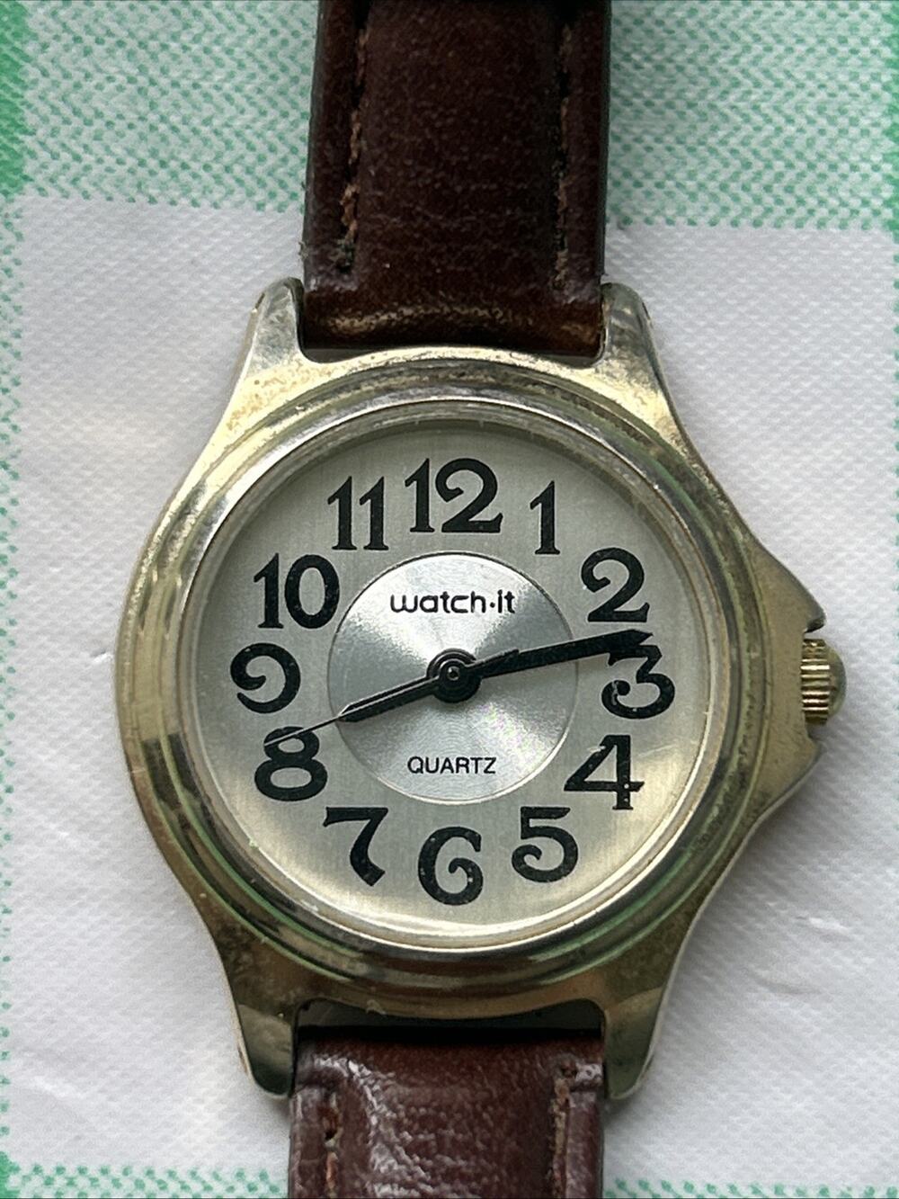 Watch It Gold Tone Brown Band Women’s Quartz Watch
